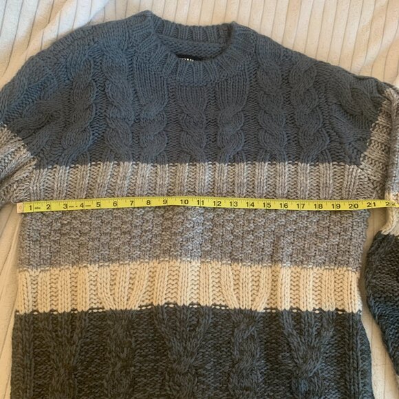 Lucky Brand cable stripe crew neck - Picture 4 of 8